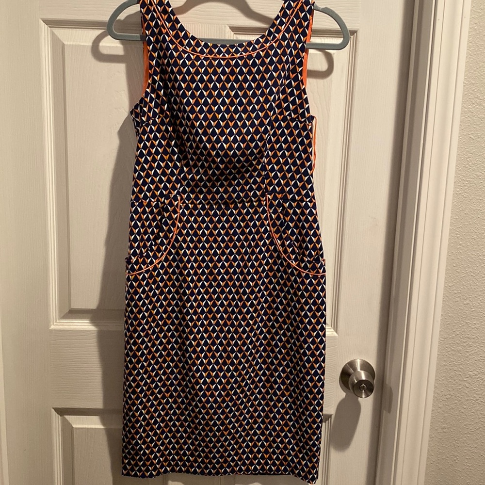 London times orange and blue print dress